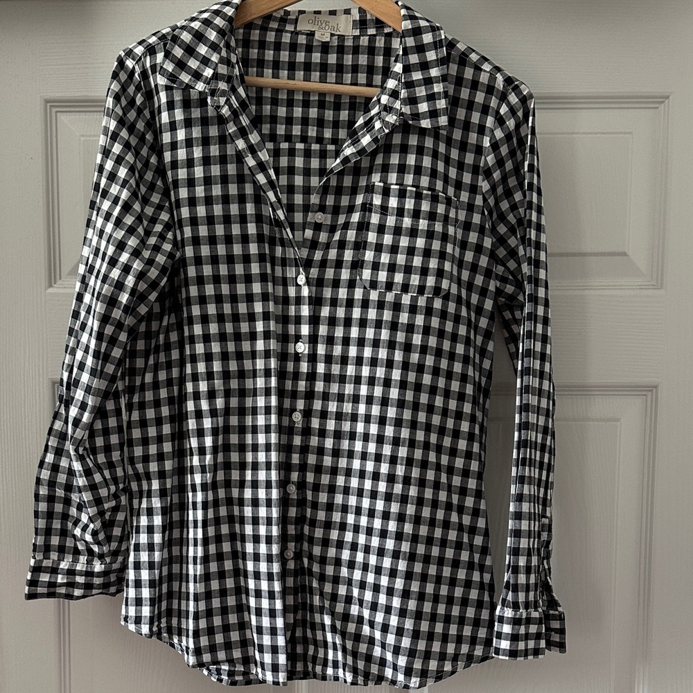 Olive & Oak Black and White Gingham Button Down Shirt